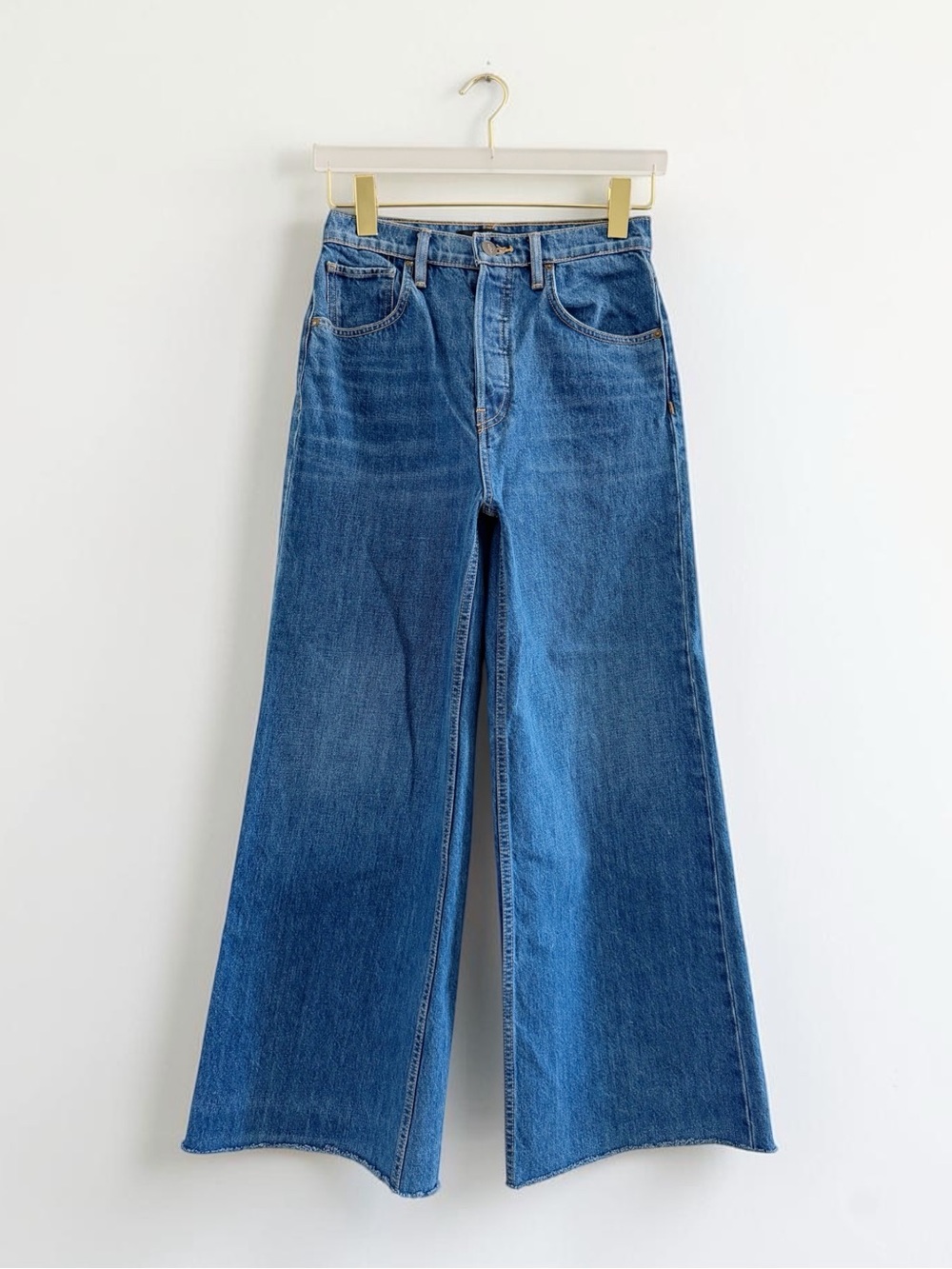 Hudson Nora High Rise Wide Leg Raw Hem Denim Jeans Size 26